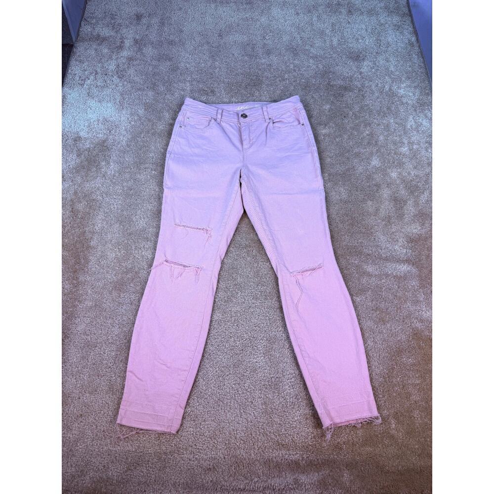 INC INTERNATIONAL CONCEPTS PINK 4 JEANS SKINNY LEG REGULAR FIT FRAYED LEG B426